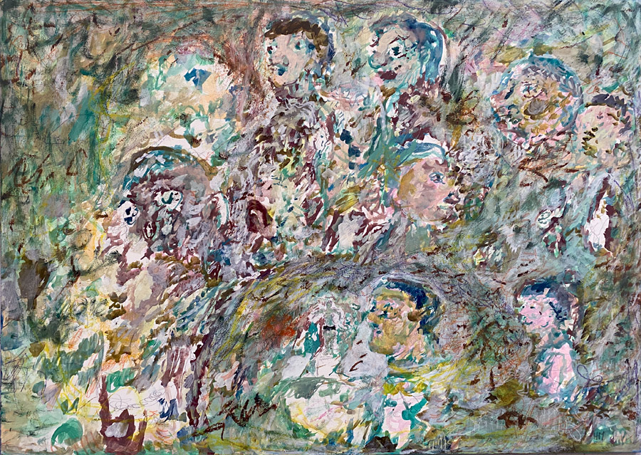 Jutta, Schal im Atelier verloren