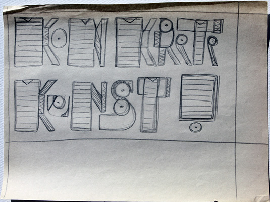 konkrete Kunst Schriftzug