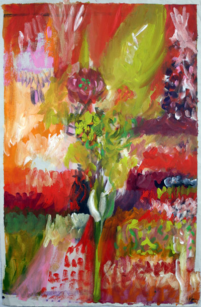 Blumenkreuz Acryl auf Aquarellpapier